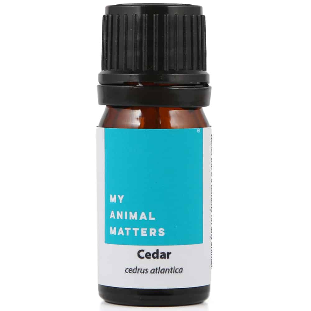Cedarwood essential oil for animals from My Animal Matters.