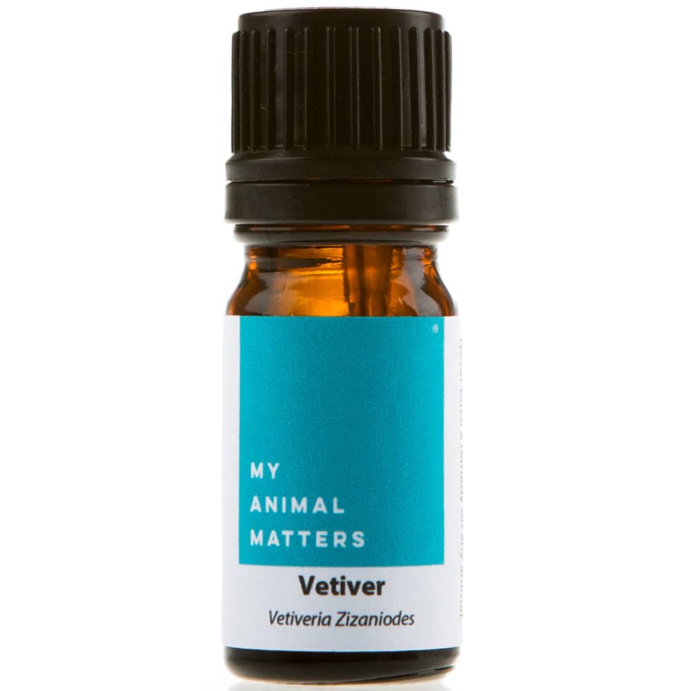 Vetiver essential oil for animals from My Animal Matters.
